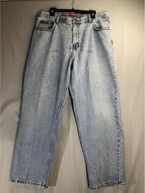 Chaps Vtg Denim Jeans Red Tag 38x30 True American Denim Stain Made in S. Africa